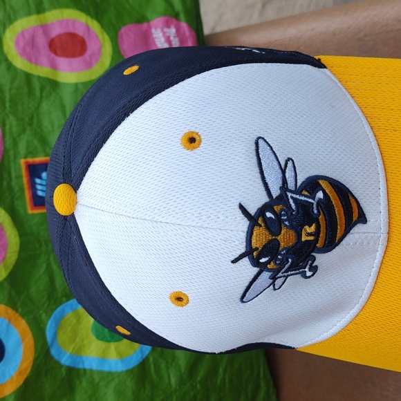 Rochester Community & Technical College Yellow Jackets Embroidered Logo Blue Cap - Picture 2 of 13